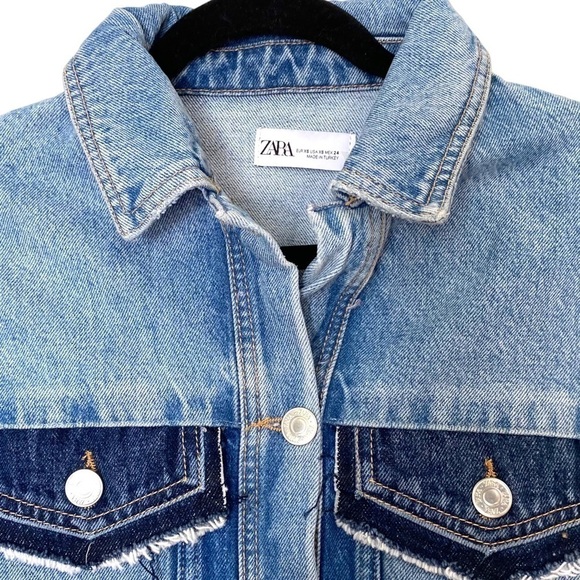 Zara Women's Cropped Denim Jacket - Picture 3 of 10